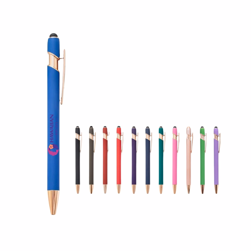 Aluminum Incline Stylus Pen with Rose Gold Accents