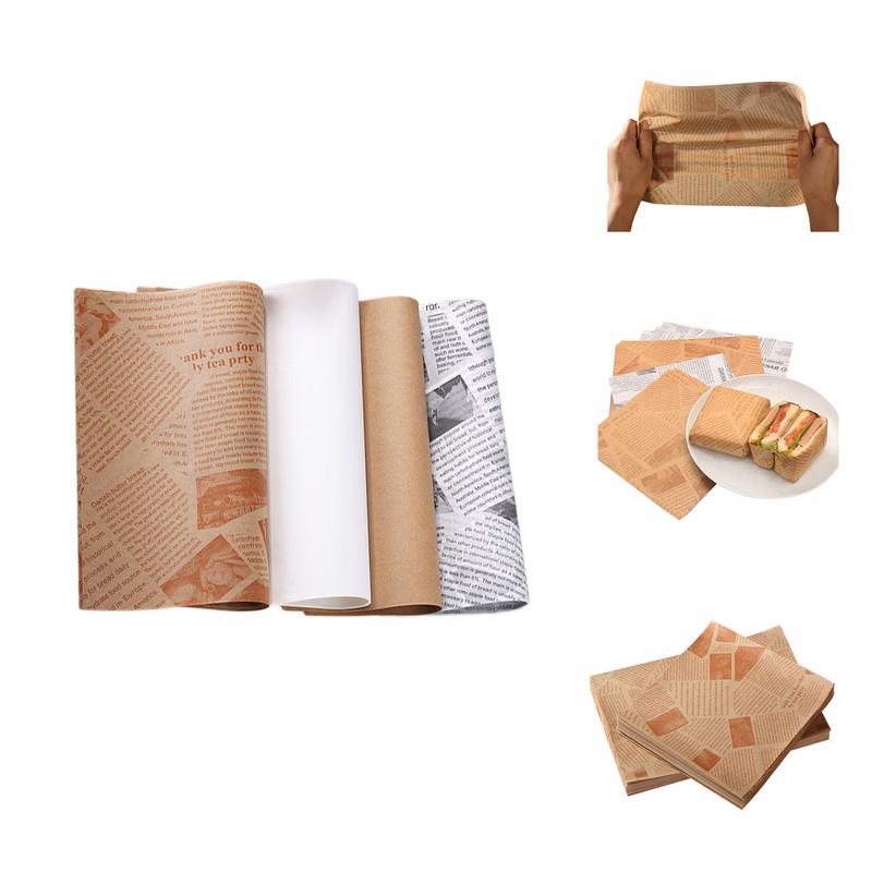 Oil Resistant Hamburger Food Wrapping Paper MOQ1000