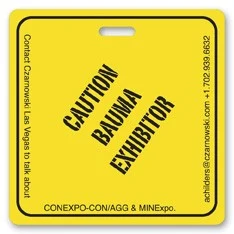 Screen Printed Poly Write-on Tag (3") w/ Flexible Plastic Loop Strap - Square 1
