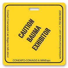 Screen Printed Poly Write-on Tag (3") w/ Flexible Plastic Loop Strap - Square