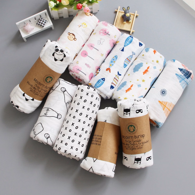 Cotton Muslin Baby Swaddle Blanket