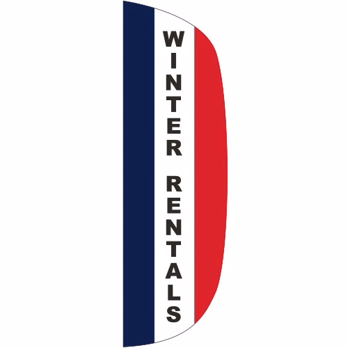 "WINTER RENTALS" 3' x 10' Message Flutter Flag