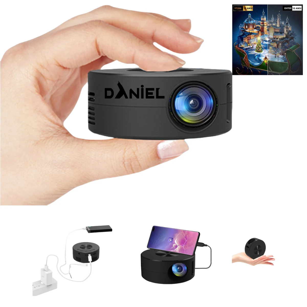 Palmtop-Sized Ultra-Mini Portable Wired Projector Can Be Powered By Power Bank 1