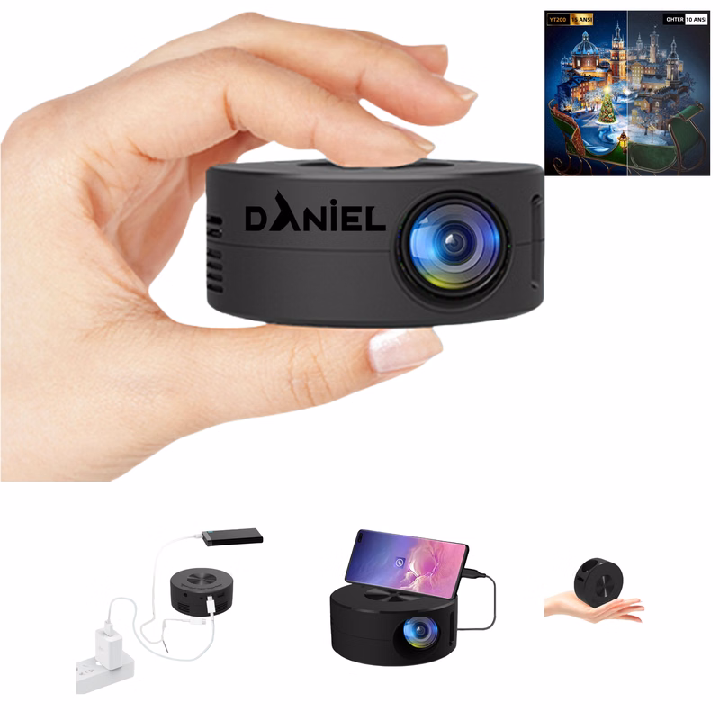 Palmtop-Sized Ultra-Mini Portable Wired Projector Can Be Powered By Power Bank