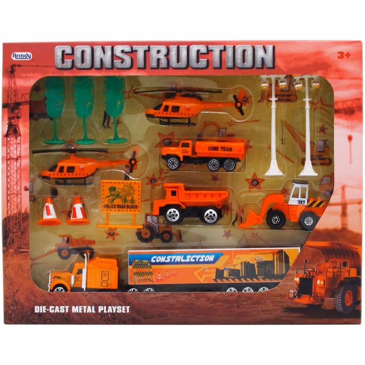 Construction Diecast Metal Play Set 14-Piece