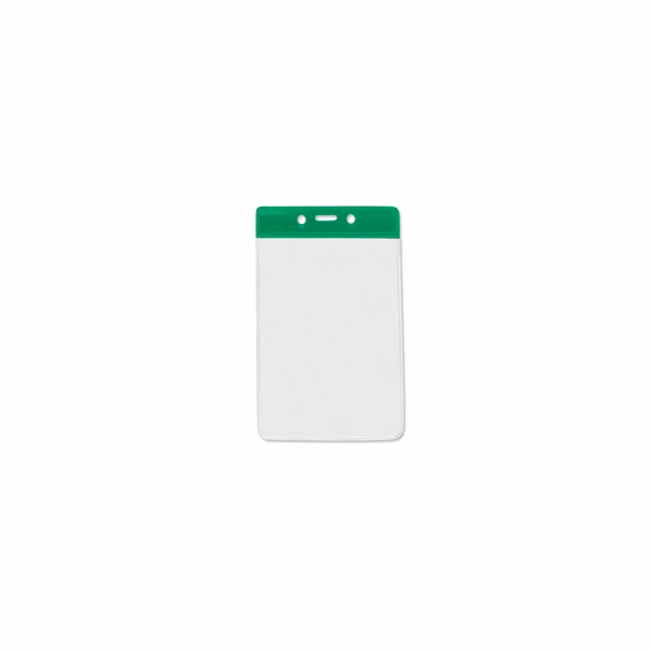 Vinyl Vertical Top Load Badge Holder (2.66"x 4.25")(Green)
