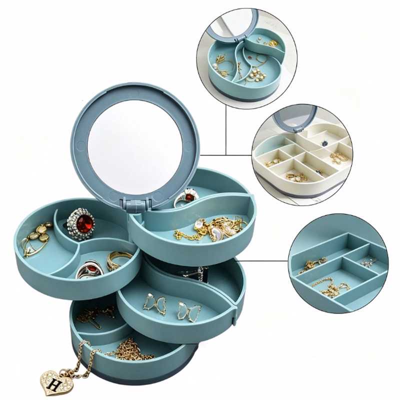 Rotating Dustproof Jewelry Storage Rack