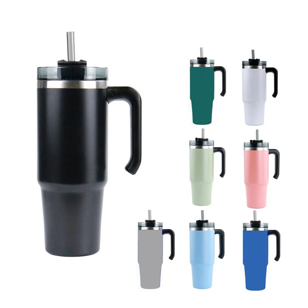 30 Oz. Double Wall Stainless Steel Vacuum Mug with Handle 1