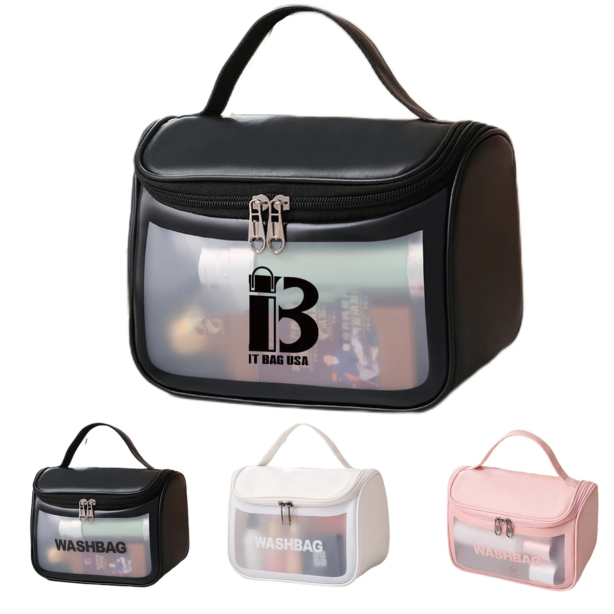 Pvc Zippered Toiletry Makeup Bag 1