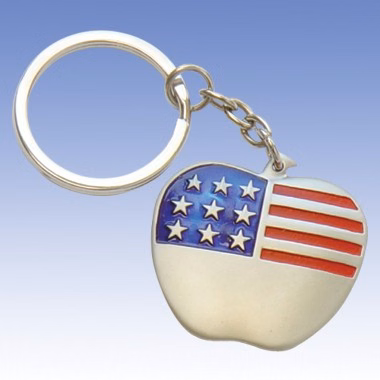 METAL AMERICAN FLAG KEY KEYRING