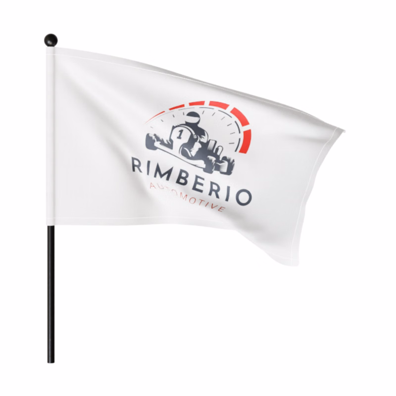 Waving Rally Flag 15" x 9" with 16" Pole