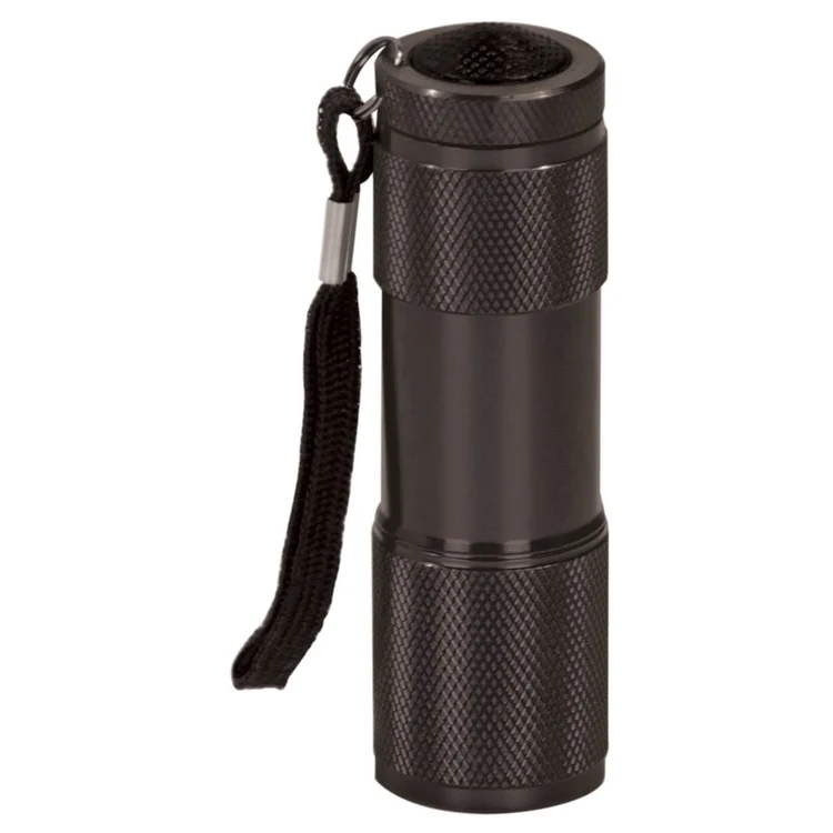 Black 9 LED Flashlight with Strap 1