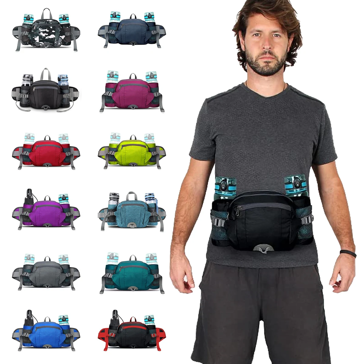 Fanny Pack with 2 Water Bottle Holders 1