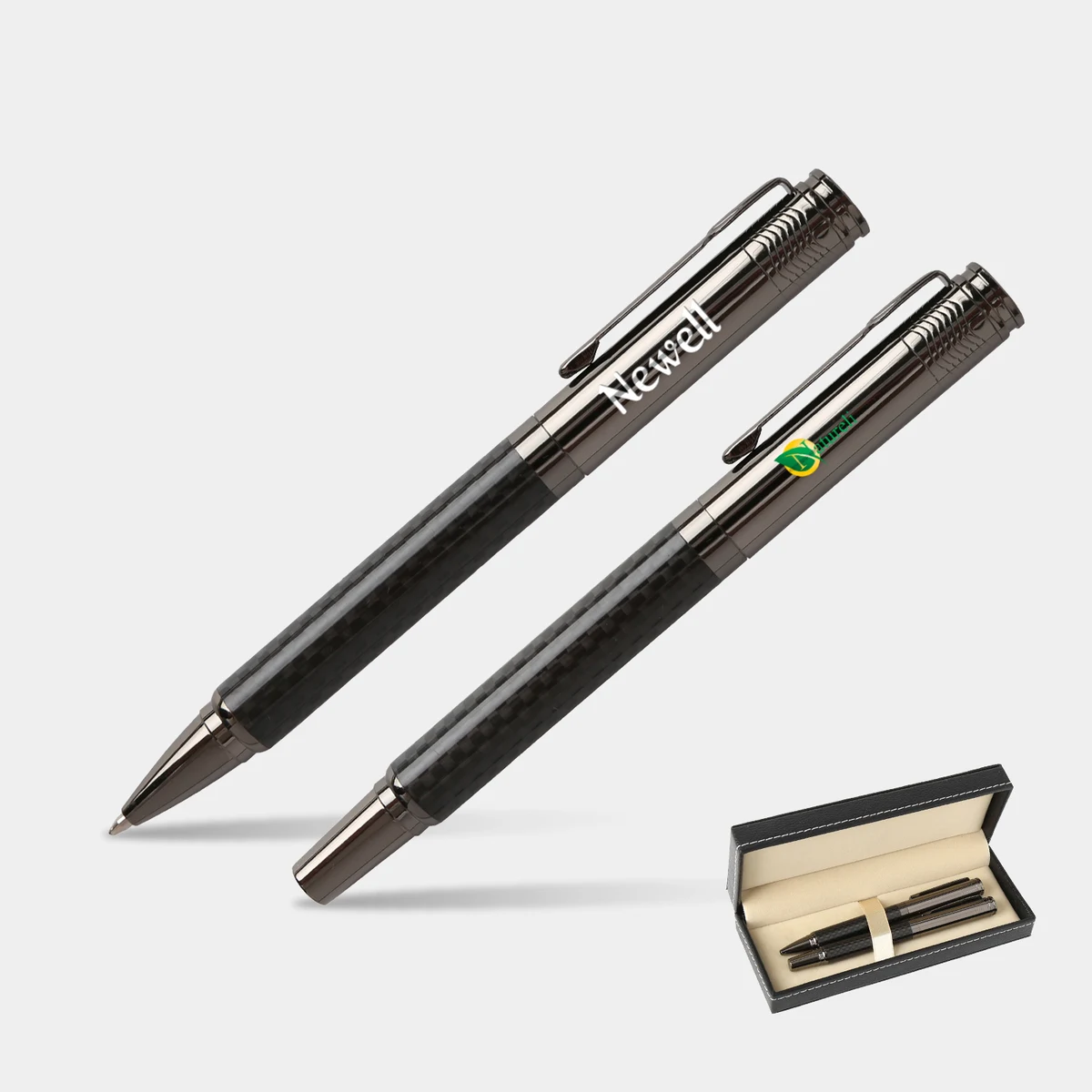 TiTUS® Metal Carbon Fiber Pen Set – Ballpoint & Rollerball Duo with Gift Box 1