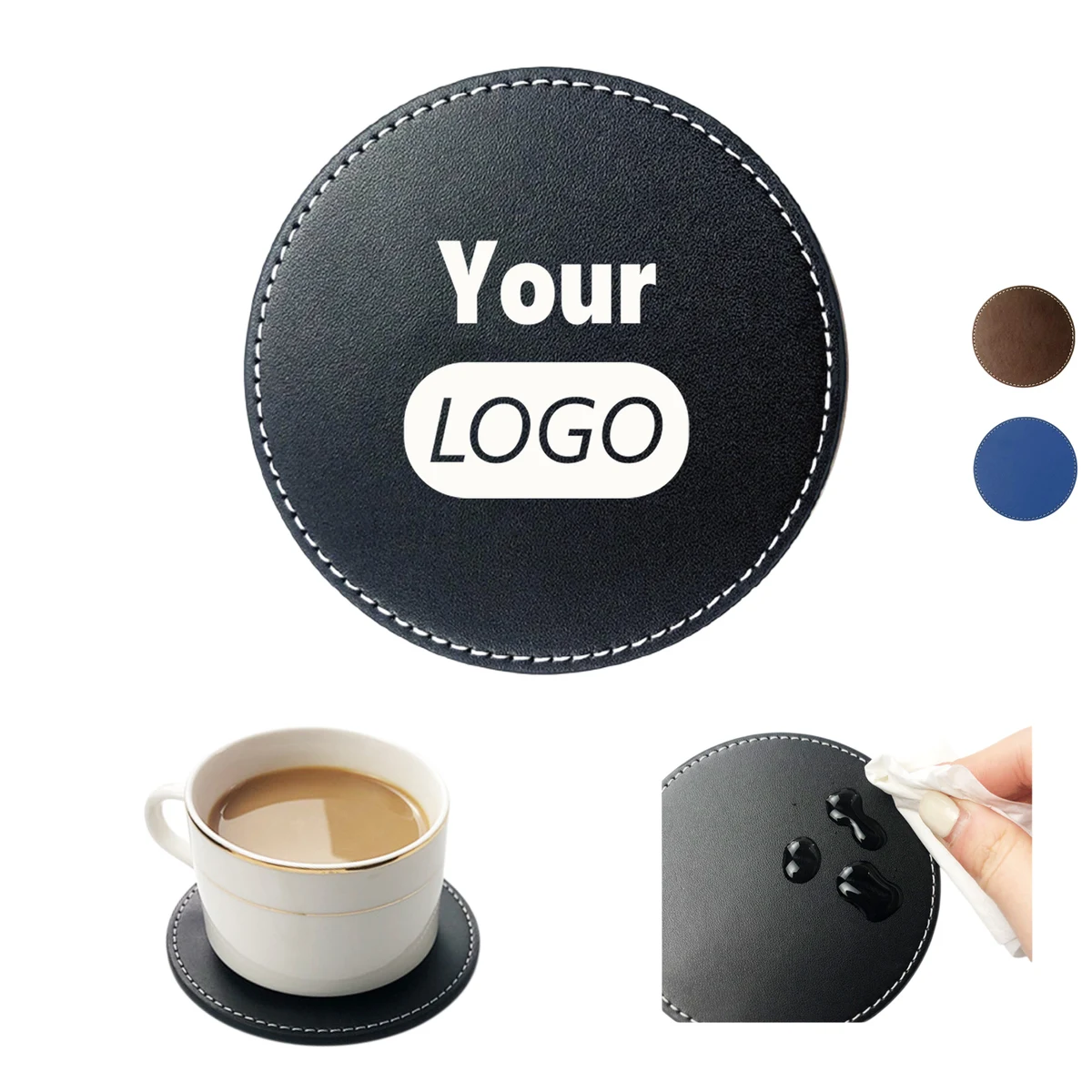 Leather Insulated Bar Mat Coasters for Restaurants MOQ 50 1