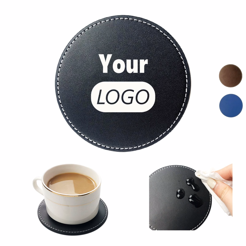 Leather Insulated Bar Mat Coasters for Restaurants MOQ 50