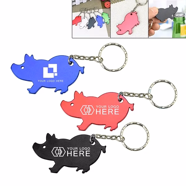 Custom Pig Shape Bottle Opener Keychains