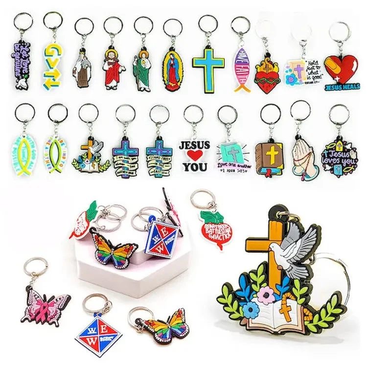 Cartoon PVC Soft Keychain 3D Silicone Car Charm Gift 1