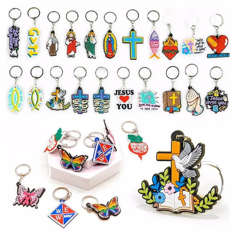 Cartoon PVC Soft Keychain 3D Silicone Car Charm Gift