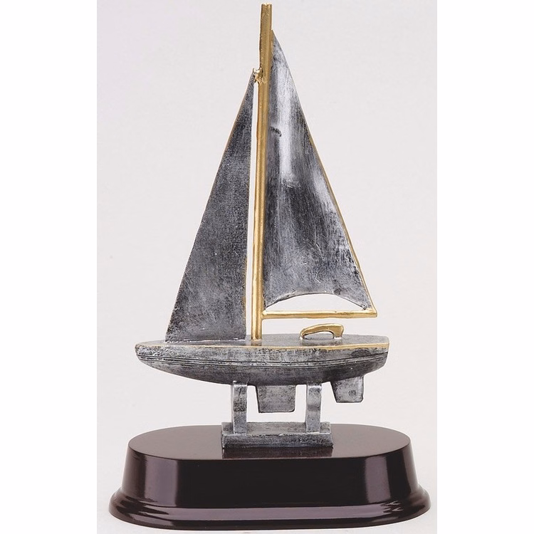 9-1/2" Tall Sailboat Resin Figure