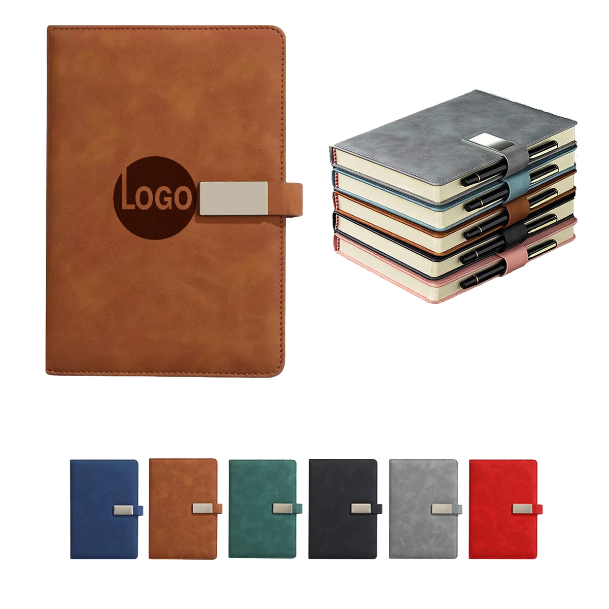 A5 Leather Notebook with Pen 1