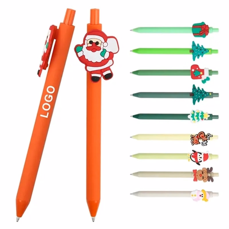 Christmas PVC Ballpoint Pens With Holiday Designs