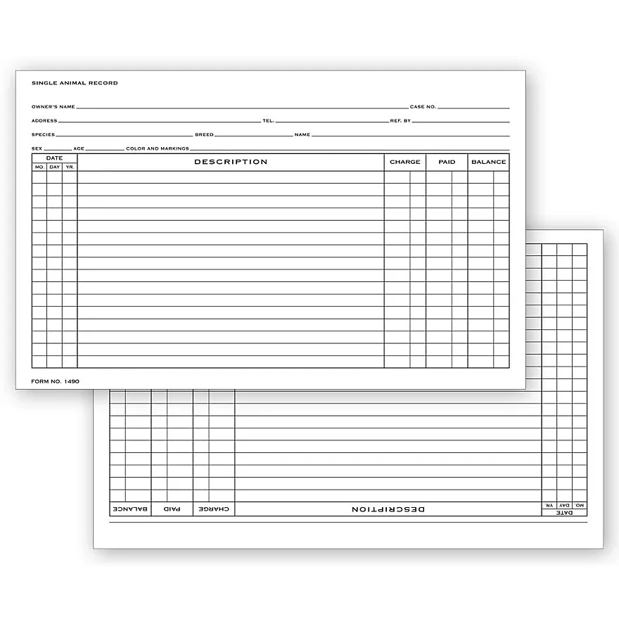 Records - Vet Single Animal Exam forms 1