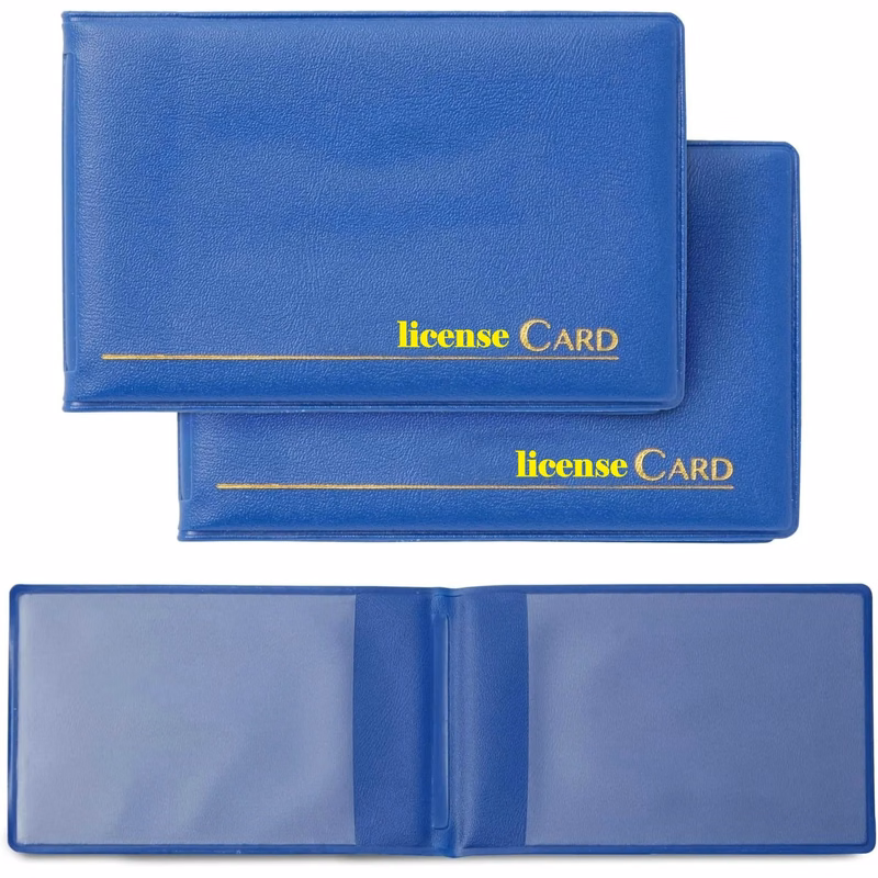 Card Holder with 2 Clear Sleeves  Social Security Protector