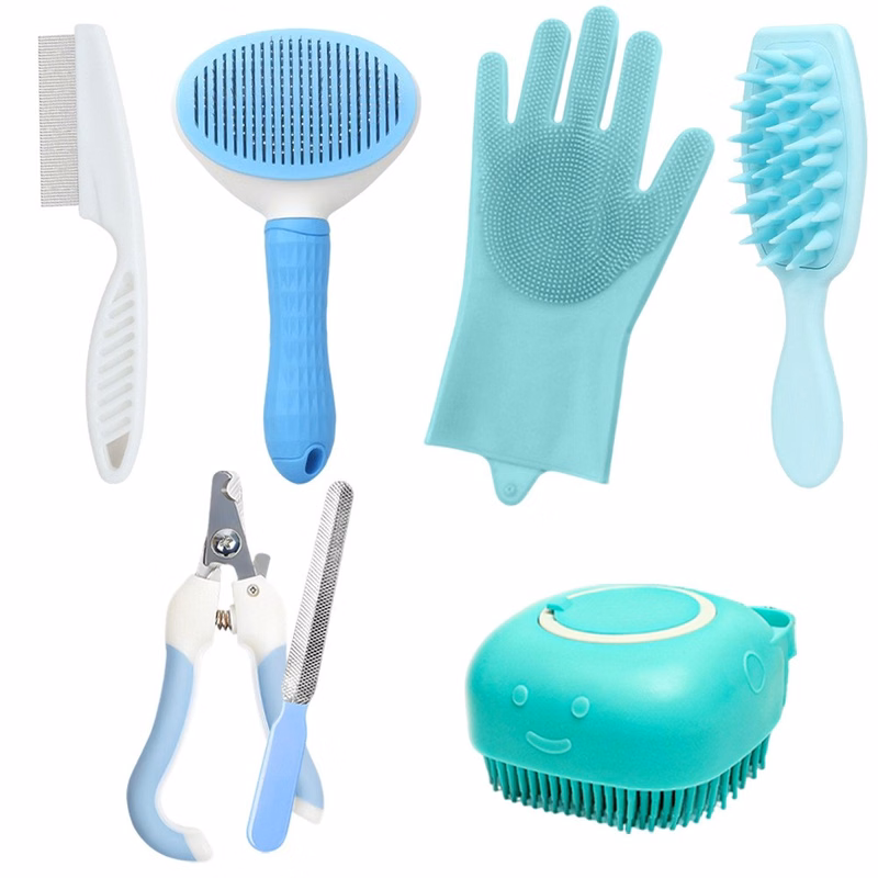 Pet Grooming Brush & Comb Set for Dogs & Cats