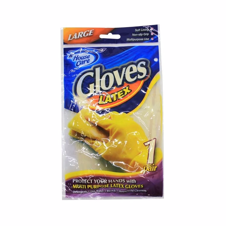 Latex Kitchen Gloves Yellow Large