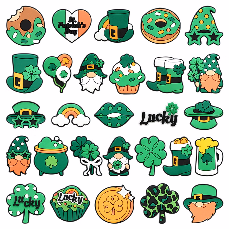 Custom PVC Green Shoe Charms Buckle Pins