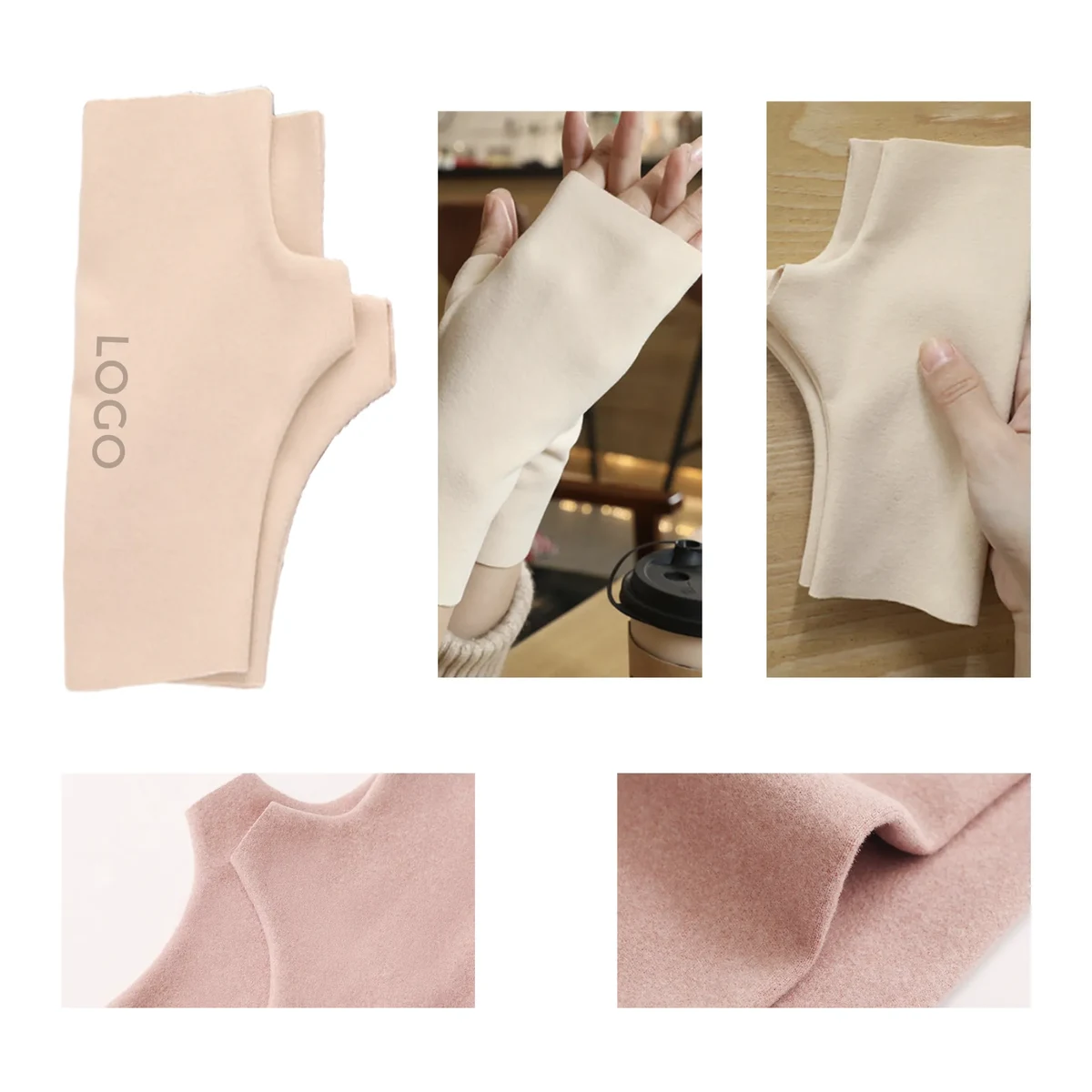 MOQ 10 PCS Thermal Dralon Fingerless Gloves 1