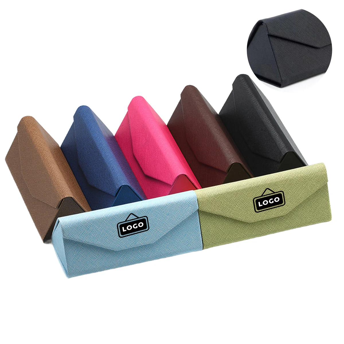 MOQ 50 Custom PU Leather Sunglasses Case with Soft Interior 1