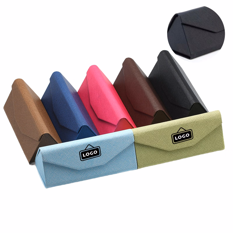 MOQ 50 Custom PU Leather Sunglasses Case with Soft Interior