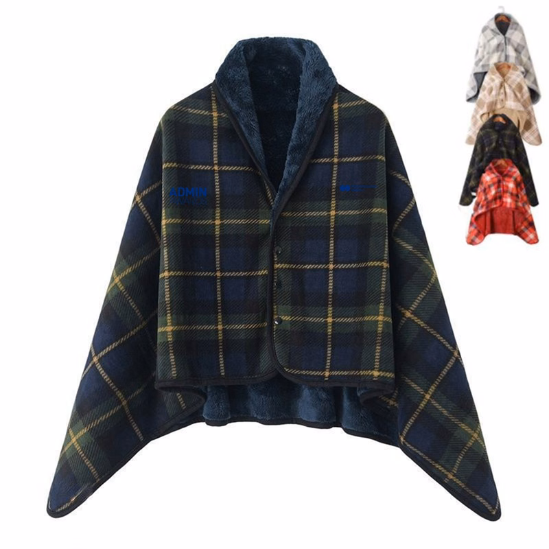 Women Office Plaid Blanket Flannel Shawl