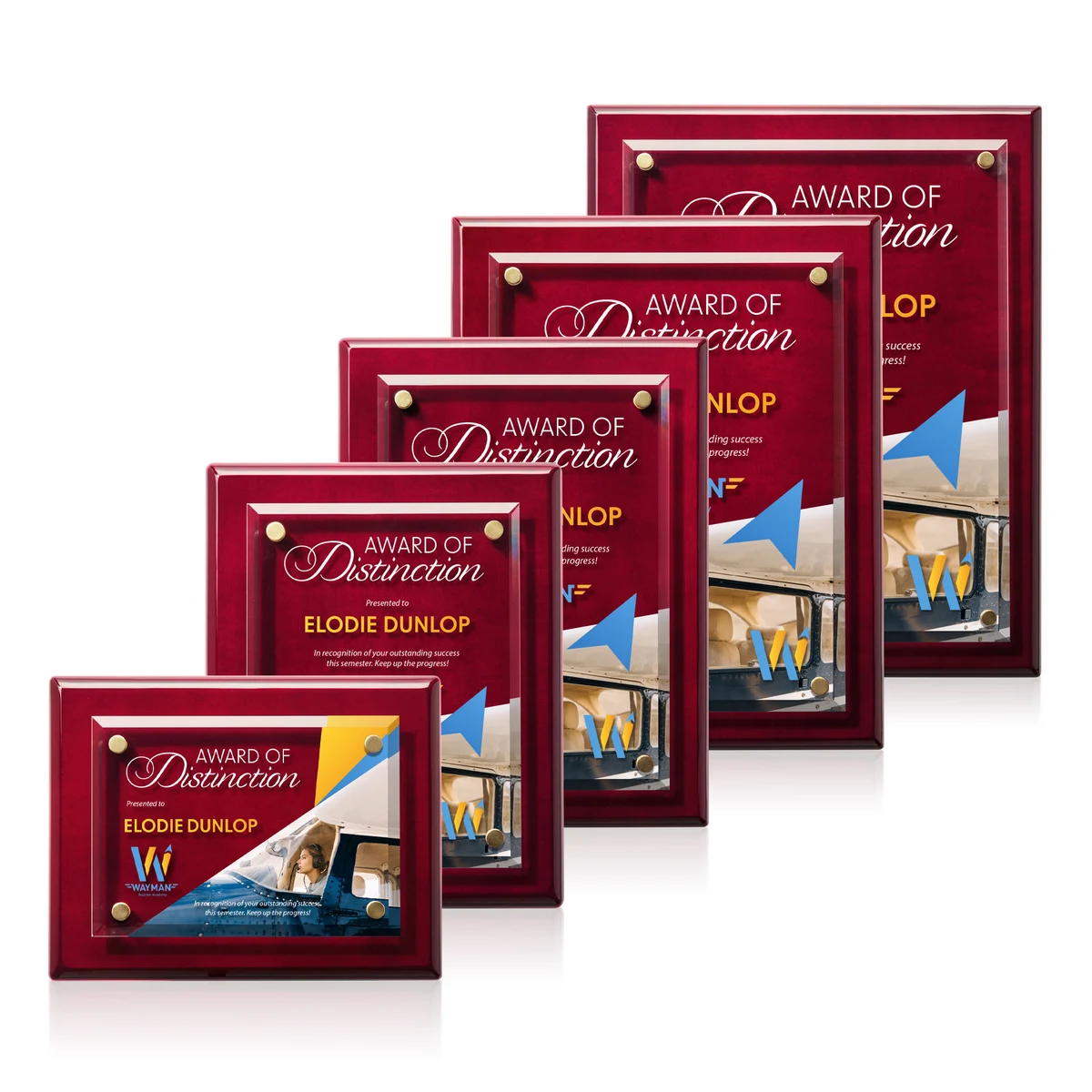 Caledon VividPrint™ Plaque - Rosewood/Gold 1