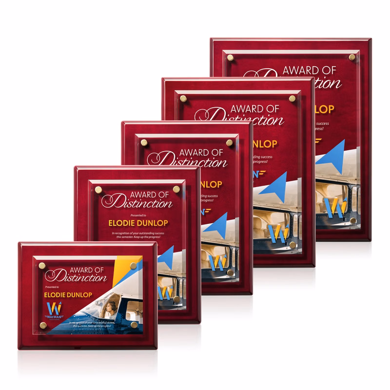 Caledon VividPrint™ Plaque - Rosewood/Gold