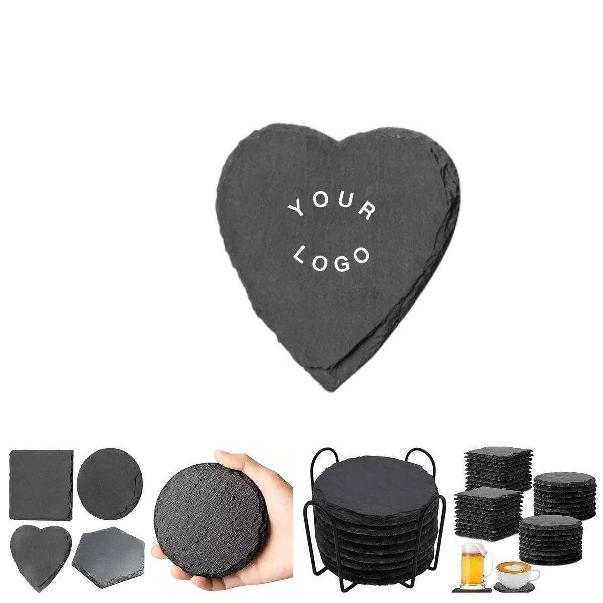 Square Natural Stone Slate Coaster for Bars 1
