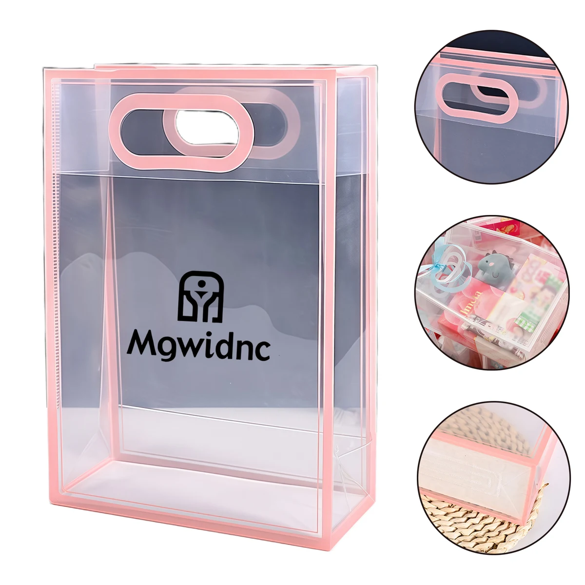 Pink Gift Bag Cosmetic Bag Wedding Favor Bag Handy Plastic Tote Durable Reusable Waterproof 1