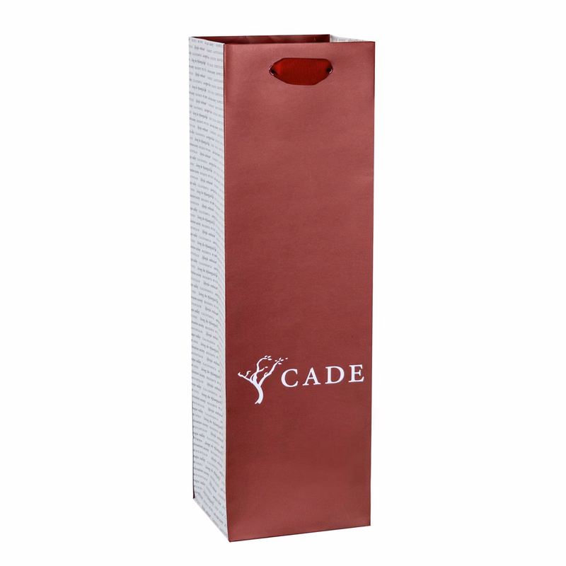 Custom 190g C1S 1-Bottle Wine Tote 4.5"x14"x4"