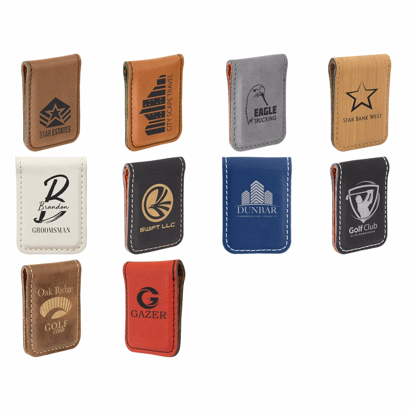 1 3/4" x 2 1/2" Leatherette Money Clip