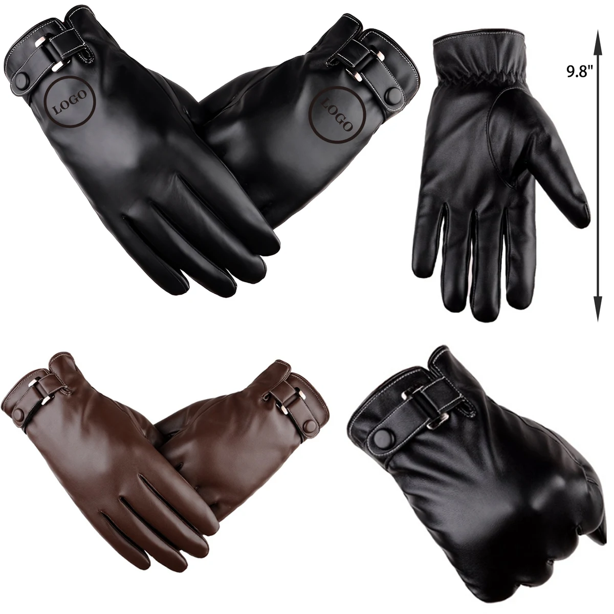 Flexible Winter Thermal Leather Gloves 1