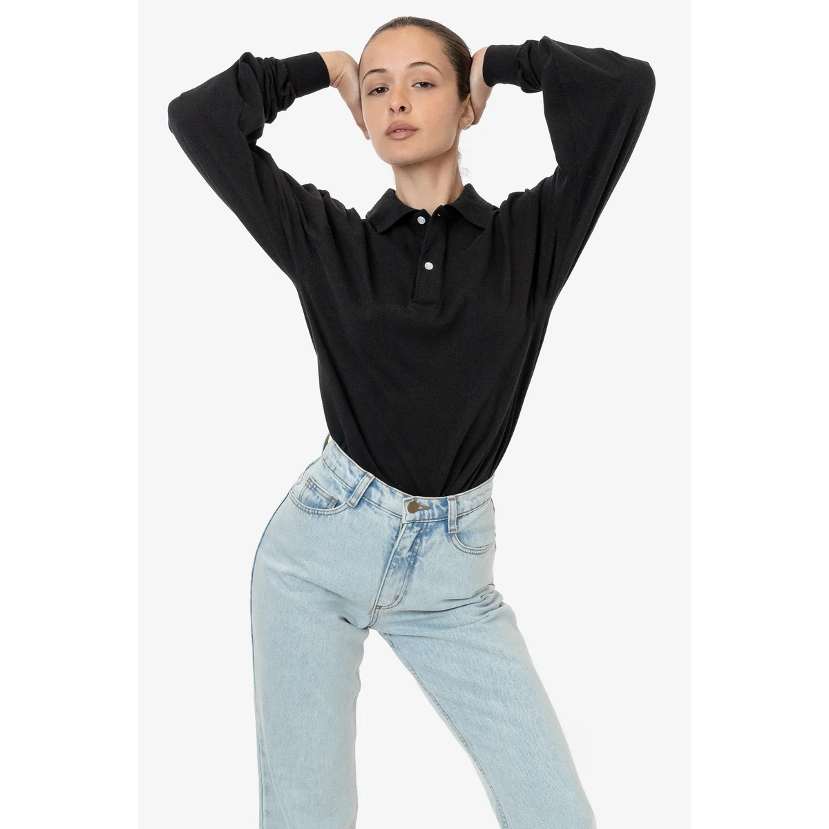 6.5 OZ LONG SLEEVE POLO T-SHIRT 1