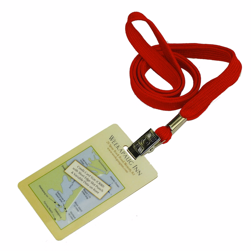 3/8 inch Flat Blank Lanyards with PVC Card