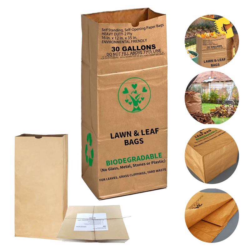 2-Ply Heavy Duty Biodegradable recyclable Kraft Paper Bags