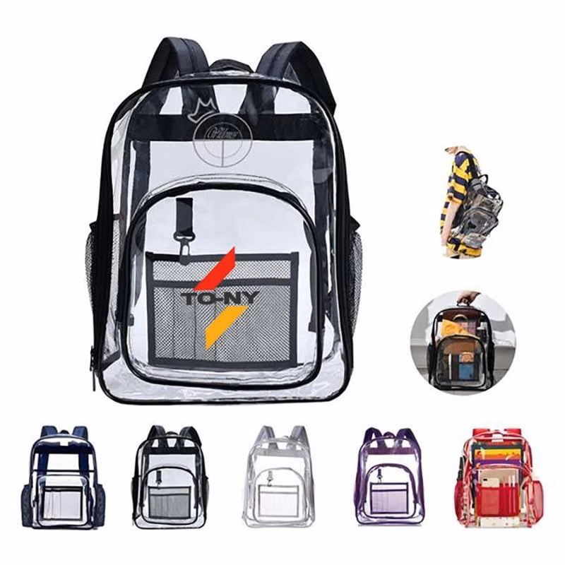 Heavy Duty PVC Transparent Clear Backpack for Stadium And School