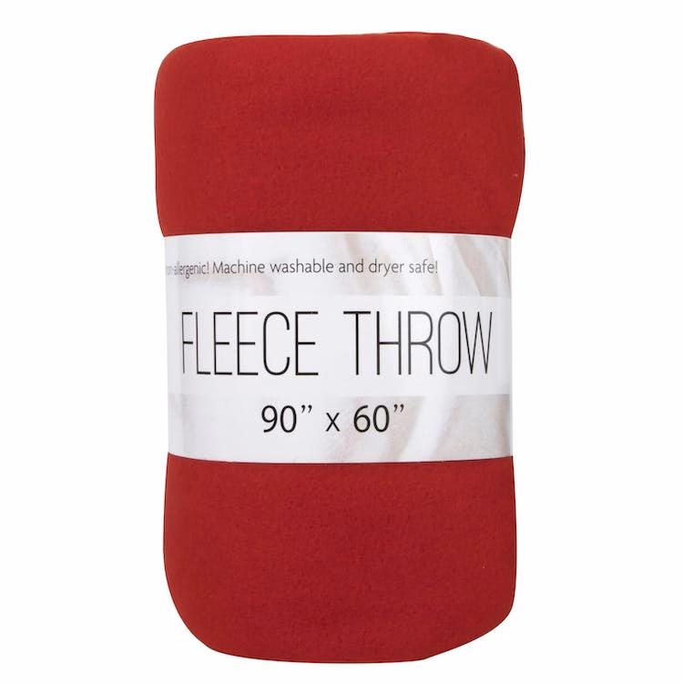 Twin Throw Blankets - Fleece Red 80" x 60"
