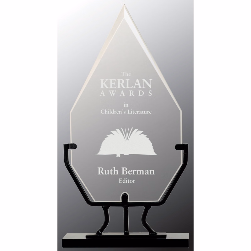 10 1/2" Diamond Vintage Glass Award with Iron Base