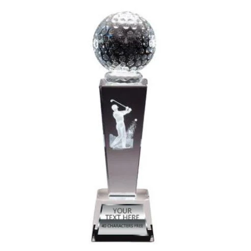 Crystal Tower Golf Male Award 9x2.5" 1