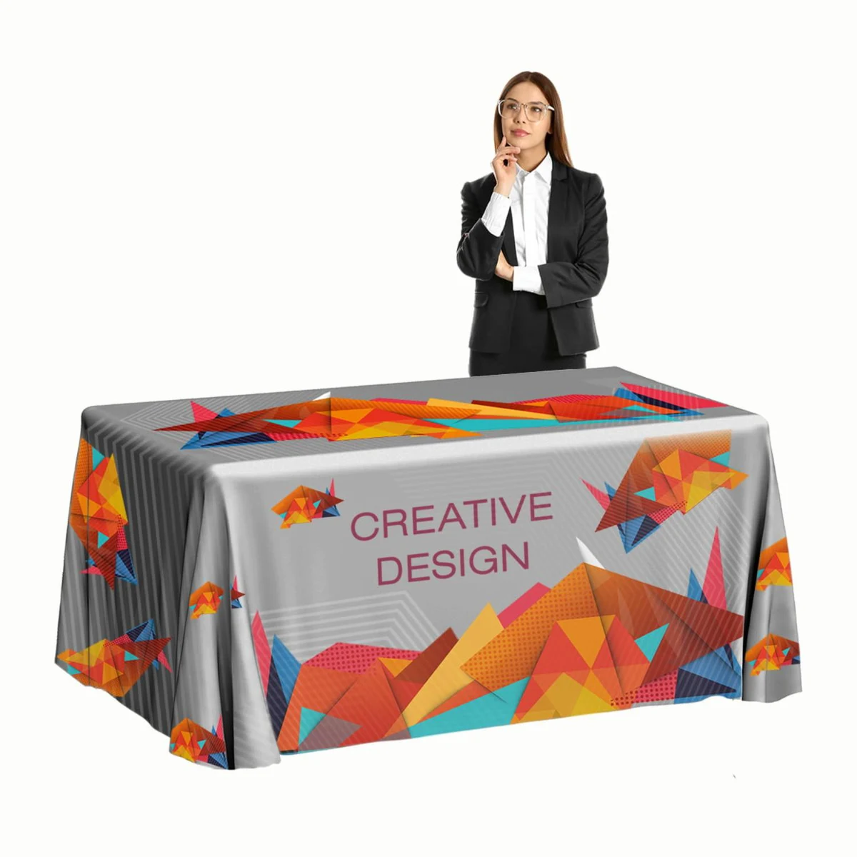 Premium 8ft Throw Dye Sublimated Flowing Table Cloth 1